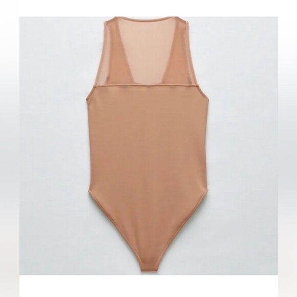 NWT ZARA Combination Tulle Bodysuit S - Picture 3 of 15